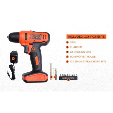 LXINDIA Corded and Cordless Drills BLACK DECKER LD12SP 12V 10mm Li-ion Cordless Drill Machine Driver