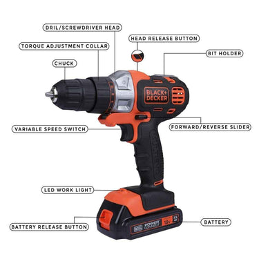 LXINDIA Corded and Cordless Drills BLACK DECKER MT218K GB 18V Drill Driver