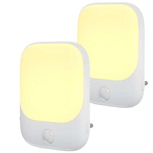 LX INDIA Motion Sensor Lights Blackt Electrotech (BT81S Plugin LED Night Light, Motion Sensor with Adjustable Brightness 3 Lighting Mode and Auto/ON/Off for Children, Bedroom, Hallway Light Warm White (2 PC)