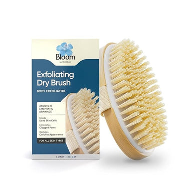 LX INDIA Body Brush Bloom Exfoliating Oval Dry Bath Brush Lymphatic Drainage & Cellulite Reduction Wooden Bath Brush with Natural Bristles