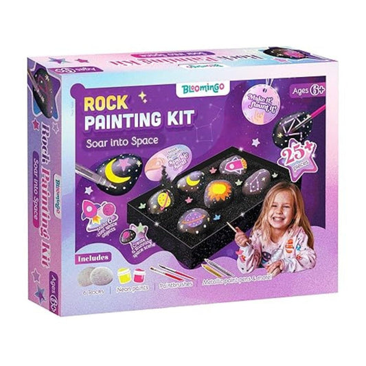LX INDIA painting kit Bloomingo Soar into Space: DIY Rock Painting Kit for Kids