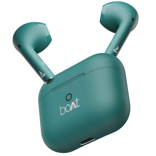 LX INDIA Earbuds Dark Cyan boAt Airdopes Joy, 35Hrs Battery, Fast Charge, IWP Tech, Low Latency, 2Mic ENx, Type-C Port