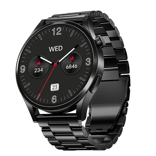 LX INDIA Smart Watch boAt Chrome Horizon 1.51 AMOLED Display Smart Watch(Steel Black)