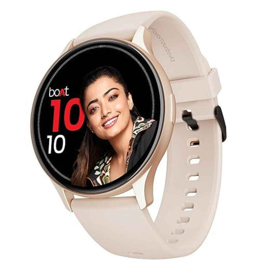 LX INDIA Smart Watch boAt Lunar Peak 1.45 AMOLED Display Smart Watch (Rose Gold)