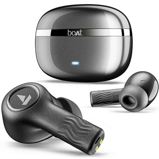LX INDIA Ear Buds boAt Nirvana Iris Truly Wireless in Ear Ear Buds w/Up to 32 dB Active Noise Cancellation, Beast Mode,ENx Tech,Hearables App(Crystal Black)