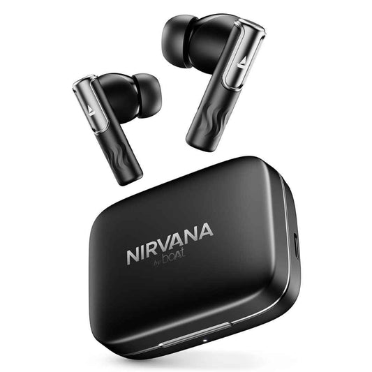LX INDIA Earbuds Gunmetal Black boAt Nirvana Ivy, 50dB Hybrid Active Noise Cancellation, 360º Spatial Audio,Fast Charge,App Support, v5.3 Bluetooth Earbuds, TWS Ear Buds Wireless Earphones with mic