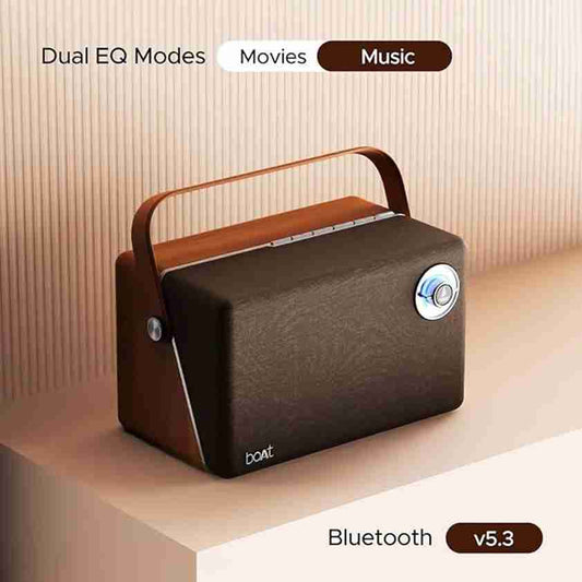 LX INDIA speaker boAt Stone Majestic Bluetooth Speaker (Vintage Brown)
