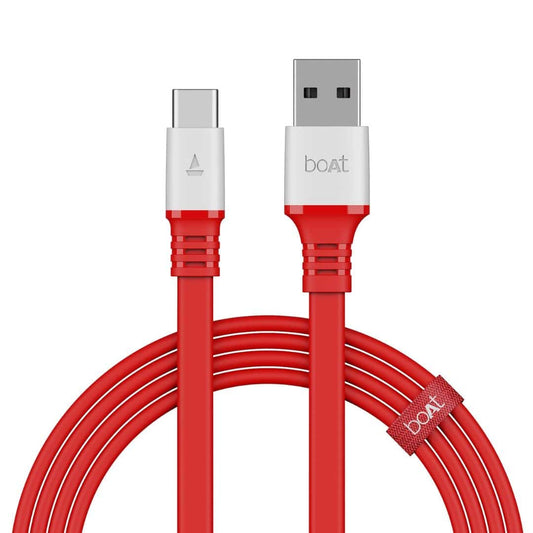 LXINDIA Mobile Charger boAt Type C A750 Super Fast Charging Flat Cable Radiant Red (Pack of 2)