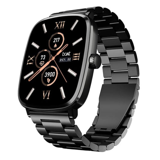 LX INDIA Smart Watch boAt Ultima Regal 2.01 Crystal-Clear AMOLED Display Smart Watch (Steel Black)