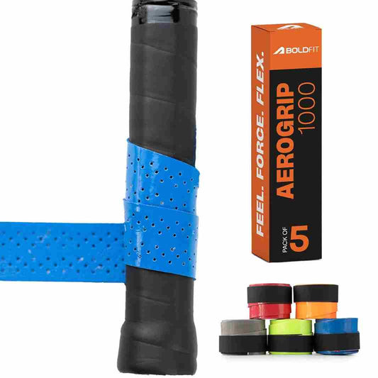 LX INDIA Batminton Grip Boldfit Badminton Grip Multicolor Anti Slip Perforated Tennis Racket Grip Pack of 5