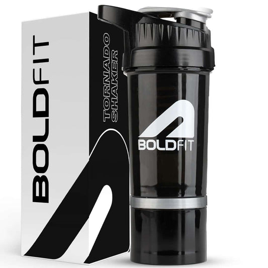 LXINDIA bottle Boldfit Plastic Gym Shaker For Protein Shake 500 Ml Black