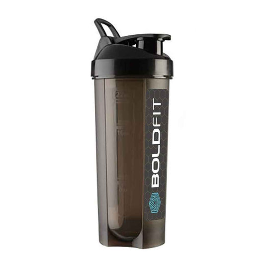 LX INDIA Shakers "Boldfit Plastic Gym Typhoon Shaker Bottle, Leakproof Guarantee Sipper Bottle BPA-Free Material (Typhoon Black, 700 ML) "