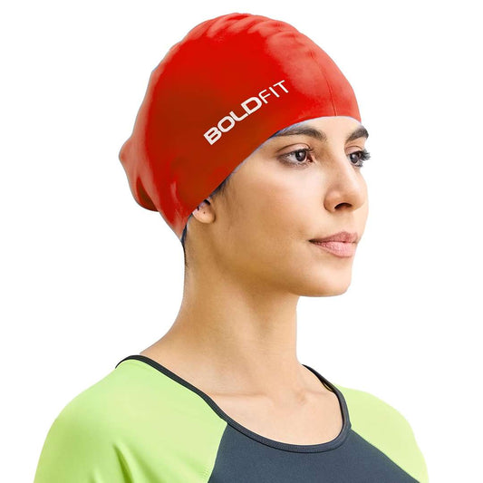 LX INDIA HEAD CAPS Boldfit Silicone Swim Cap for Women with Long Hair for Dry Swimming