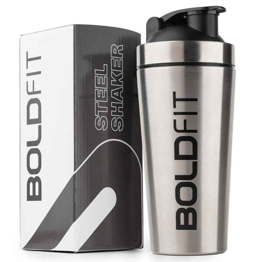 LX INDIA Shakers Boldfit Stainless Steel Gym Shaker Bottle Shaker Bottles for Protein Shake 100% Leakproof Guarantee With Measurement 700 ml Silver