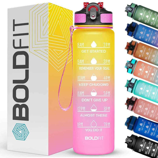 LXINDIA bottle Boldfit Water Bottles 1 Litre Sipper  Yellow Pink
