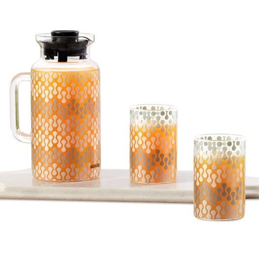 LX INDIA Glass jug Borosil Artisan Series Vista 1000ml Multipurpose Jug with 2 pc Medium