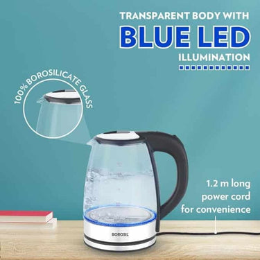 LXINDIA Kettle Borosil  Borosilicate Glass Electric Kettle