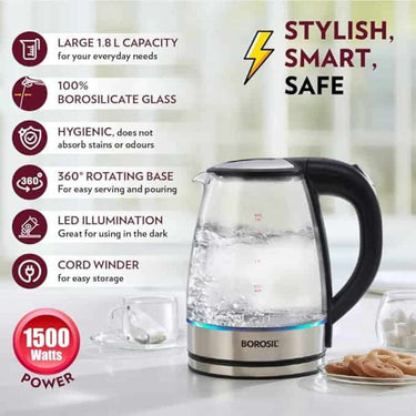 LXINDIA Kettle Borosil  Borosilicate Glass Electric Kettle