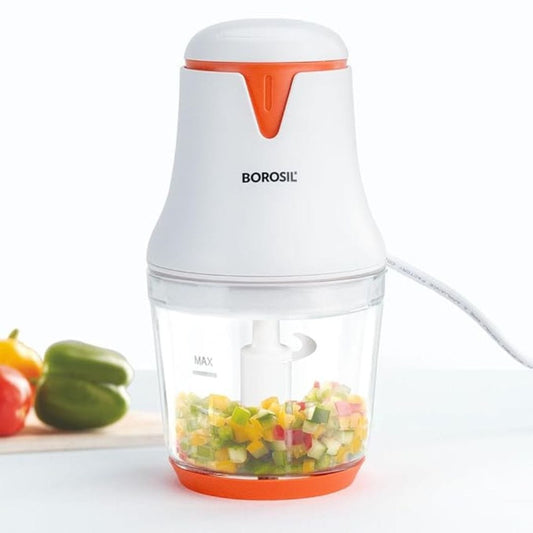LX INDIA Chopper Borosil Chef Delite 260W Electric Glass Chopper For Kitchen (White)
