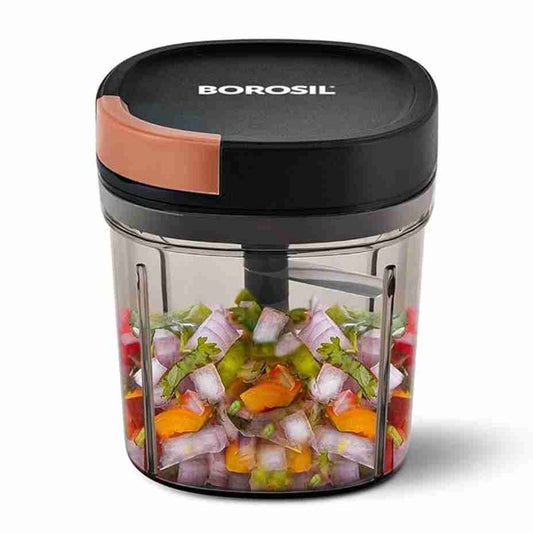 LX INDIA Chopper Borosil EazyPull Chopper with 6 Blades (Black)