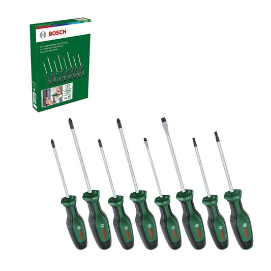 LXINDIA screw drivers BOSCH 8-Piece Screwdriver Set with Softgrip Handles