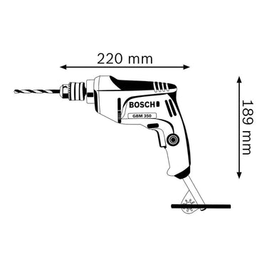 LXINDIA Corded and Cordless Drills Bosch Gbm 350 Professional Rotary Drill 350 Watt (Blue)