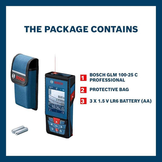 LX INDIA Measuring tools Bosch GLM 100-25 C Professional Laser Measure 100m Range