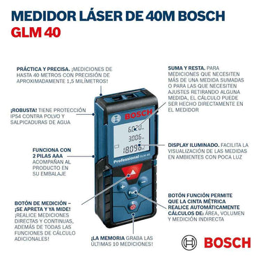 LXINDIA Measuring tools Bosch GLM 40 Plastic Professional Digital Laser Measure