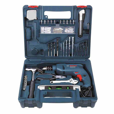 LXINDIA Drill Kit Bosch GSB 500W 500 RE Corded Electric Drill Tool Set (Blue) and Hand Tool Kit