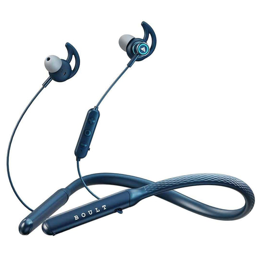 LX INDIA Headphones and Headsets Boult Audio Curve Max Bluetooth Earphones with 100H Playtime, Clear Calling ENC Mic, Dual Device Connectivity, Neckband Wireless Earphone (Blue)
