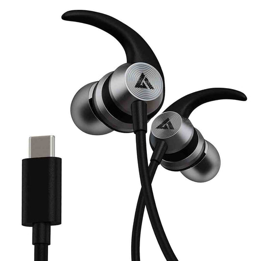 LX INDIA Headphones and Headsets Boult Audio X1 Pro Wired Earphones, 10mm Bass Drivers, with mic, Type C earphones, Voice Assistant (Black)