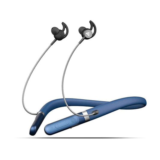 LX INDIA Headphones and Headsets Boult Audio ZCharge Bluetooth Earphones with 40H Playtime, Biggest 14.2mm Bass Driver Premium Silicone Neck Band (Blue)