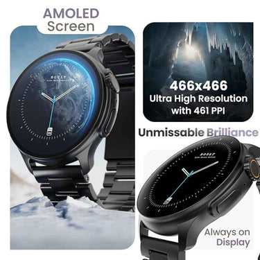 LXINDIA Smart Watch Boult Crown R Pro Smart Watch 1.43''HD AMOLED, Bluetooth Calling and AI Voice Assistant (Jet Black)