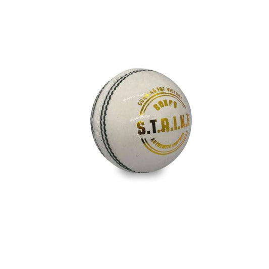 LX INDIA Cricket ball BOXCO Strike White Leather Cricket Ball, Hand Stitched, for T20, ODI and Test Matches (Pack of 1)