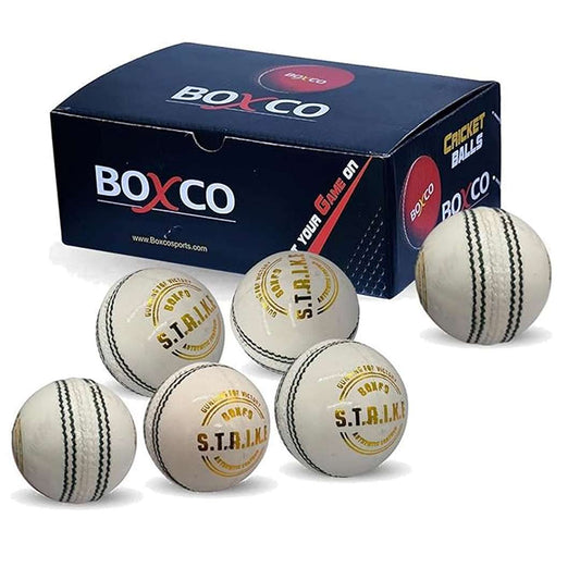 LXINDIA Cricket ball BOXCO Strike White Leather Cricket Ball, Hand Stitched, for T20, ODI and Test Matches  (Pack of 6)