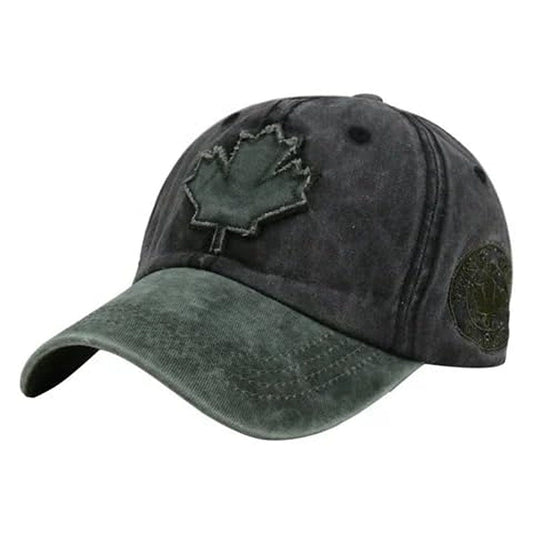 LX INDIA Caps and Hats BRANDONN Cap for Men & Women Casual Cotton Caps Breathable Sun Hat ( Canada Black-Green)