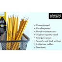 LXINDIA Pencil BRUSTRO 2 HB Extra Dark Pencil with Eraser Tip (24 Pencils)