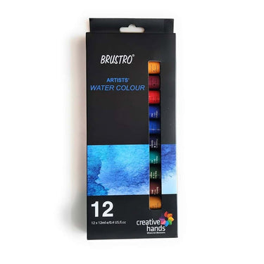 LXINDIA Water colour BRUSTRO Artist's Watercolour Paint Set of 12 Colours X 12ML Tubes