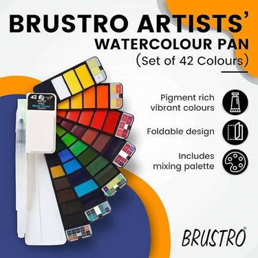 LXINDIA Water colour BRUSTRO Artist s Watercolour Pan (Set of 42 Colours)