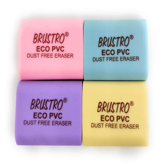 LXINDIA Eraser BRUSTRO ECO PVC dust Free Eraser Pack of 10 (Each Pack Contains 2 erasers)