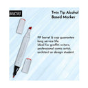 LXINDIA marker BRUSTRO Twin Tip Alcohol Based Marker Black (Pack of 2)