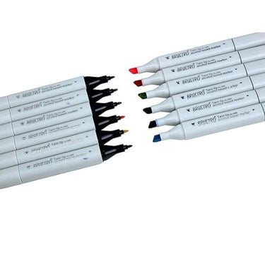 LXINDIA marker BRUSTRO Twin Tip Alcohol Based Marker (Set of 12)