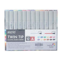 LXINDIA marker BRUSTRO Twin Tip Alcohol Based Marker (Set of 12)