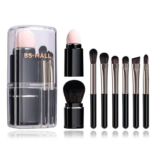 LX INDIA Makeup Brush BS-MALL Makeup Brush Set Travel Premium (Black)