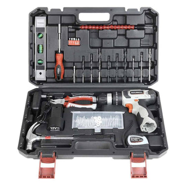 LXINDIA Drill Kit BUILDSKILL 69 Pcs 12V Cordless Drill Machine Tool Kit