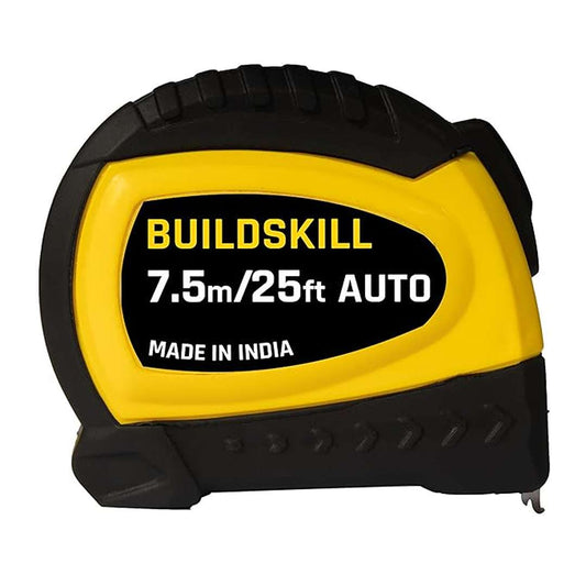 LX INDIA Measuring tools BUILDSKILL 7.5M Auto Lock Measuring Tape Steel Blade | Non Slip TPR Grip 24ft Inch Measure Tape