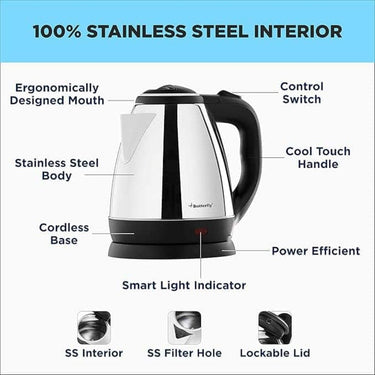 LXINDIA Kettle Butterfly EKN 1.5 Litre Stainless Steel Electric Kettle 1500 W