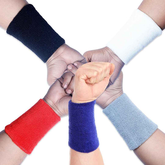 LX INDIA Sweat Bands BW:Beatwide Unisex 100% Cotton Towel Knitted 5" 3.5"(Inch Each Band Size) (Pack of 5)