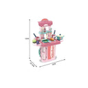 LXINDIA Toys Cable World Plastic 3 in 1 Kitchen Play Set Toy (Pink)