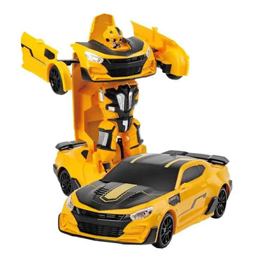 LXINDIA Toys Cable World Plastic Battery Operated Converting Car to Robot Yellow